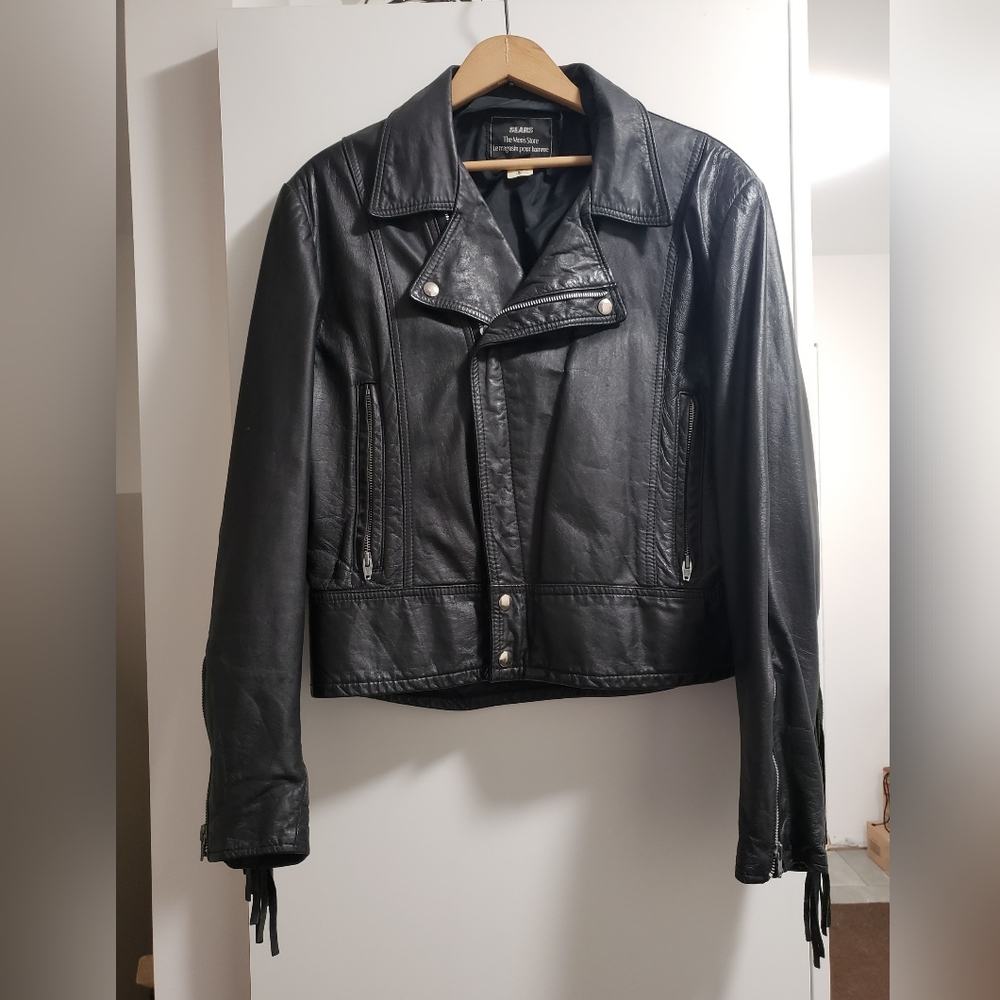Fringe Black Leather Jacket...pure 80s